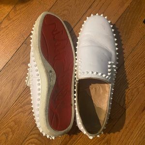 Christian Louboutin Studded Plain Leather Loafers